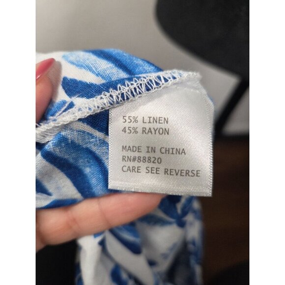 Panama Jack Tropical Cropped Front Tie Button Down Top Size Small - Picture 4 of 6